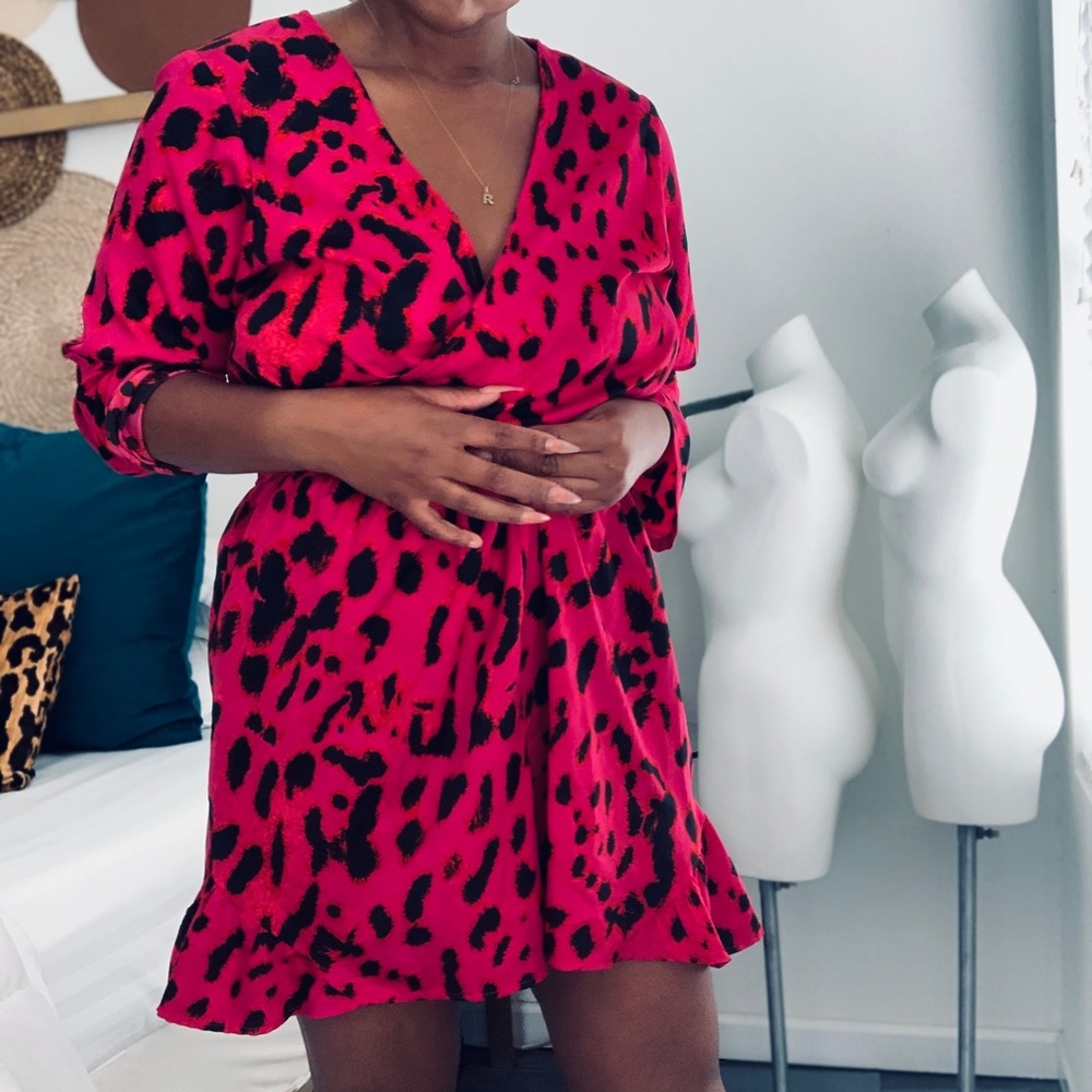 Boohoo Plus Ruffle Leopard Playsuit